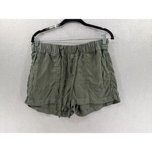 Caslon Shorts Womens Small Green 100% Linen Beachy Minimalist Coastal Grandma